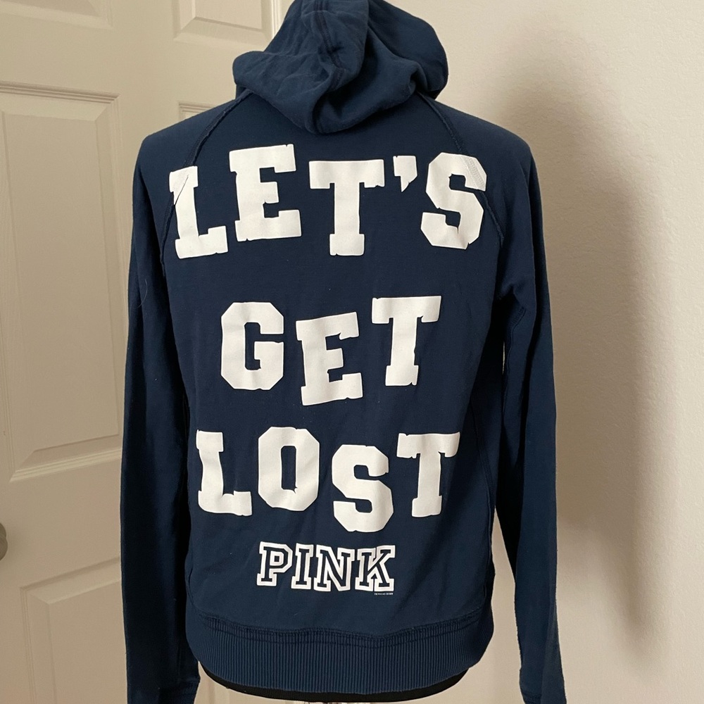 VS PINK Zip Up Sweater with Hoodie, Size S